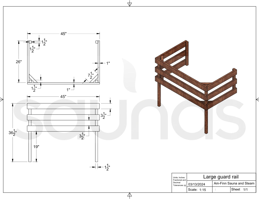 ELECTRIC SAUNA HEATER GUARD RAIL