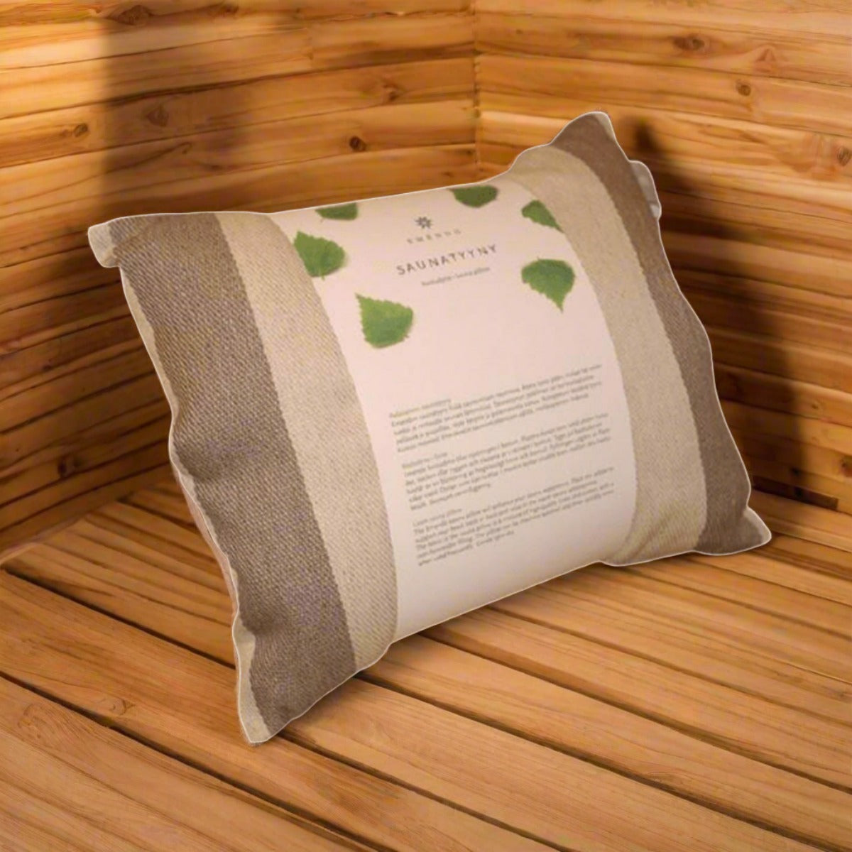 Harvia Brown and White Striped Sauna Pillow