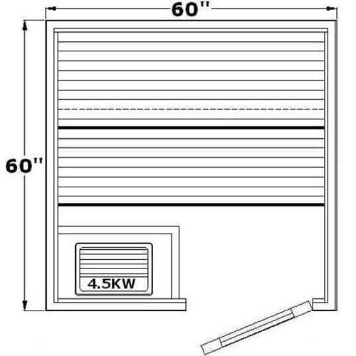Avalon indoor sauna 60 by 60