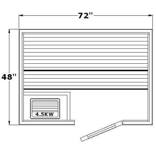 Avalon indoor sauna 72 by 48