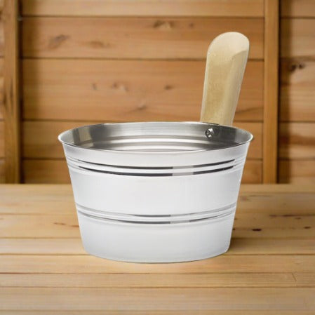 Finlandia Stainless Steel Sauna Bucket- 1 Gallon - Saunas.com