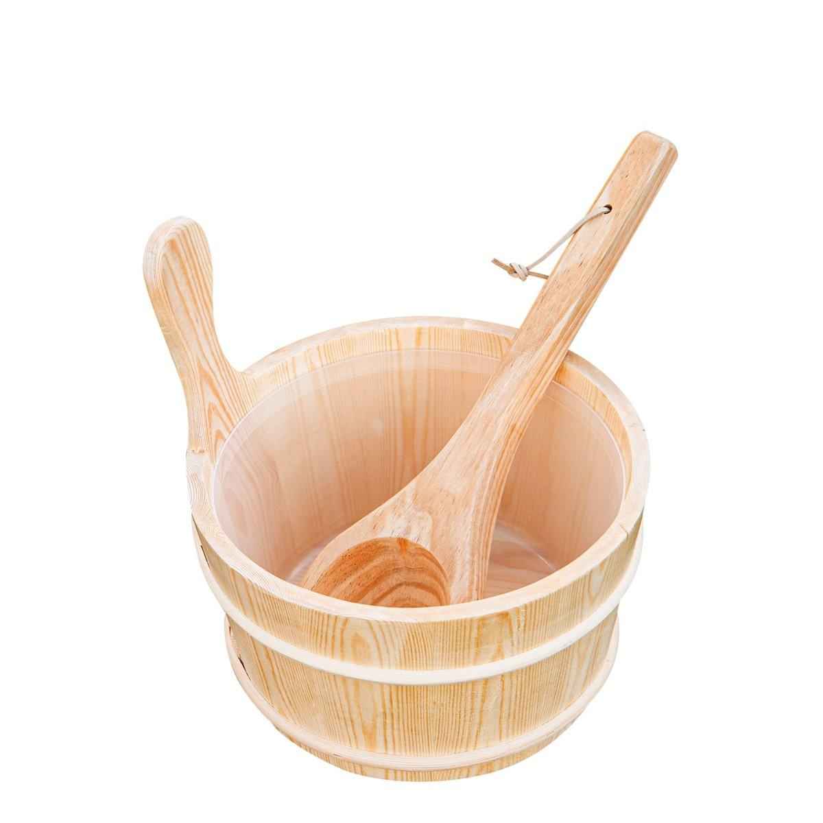 Sauna Bucket and Ladle Wooden Set - Saunas.com