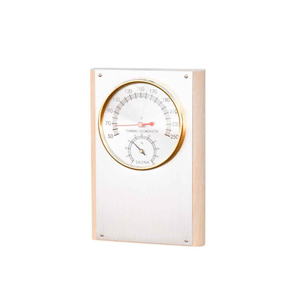 Wooden Thermometer-Hygrometer - 1 Dial - Saunas.com