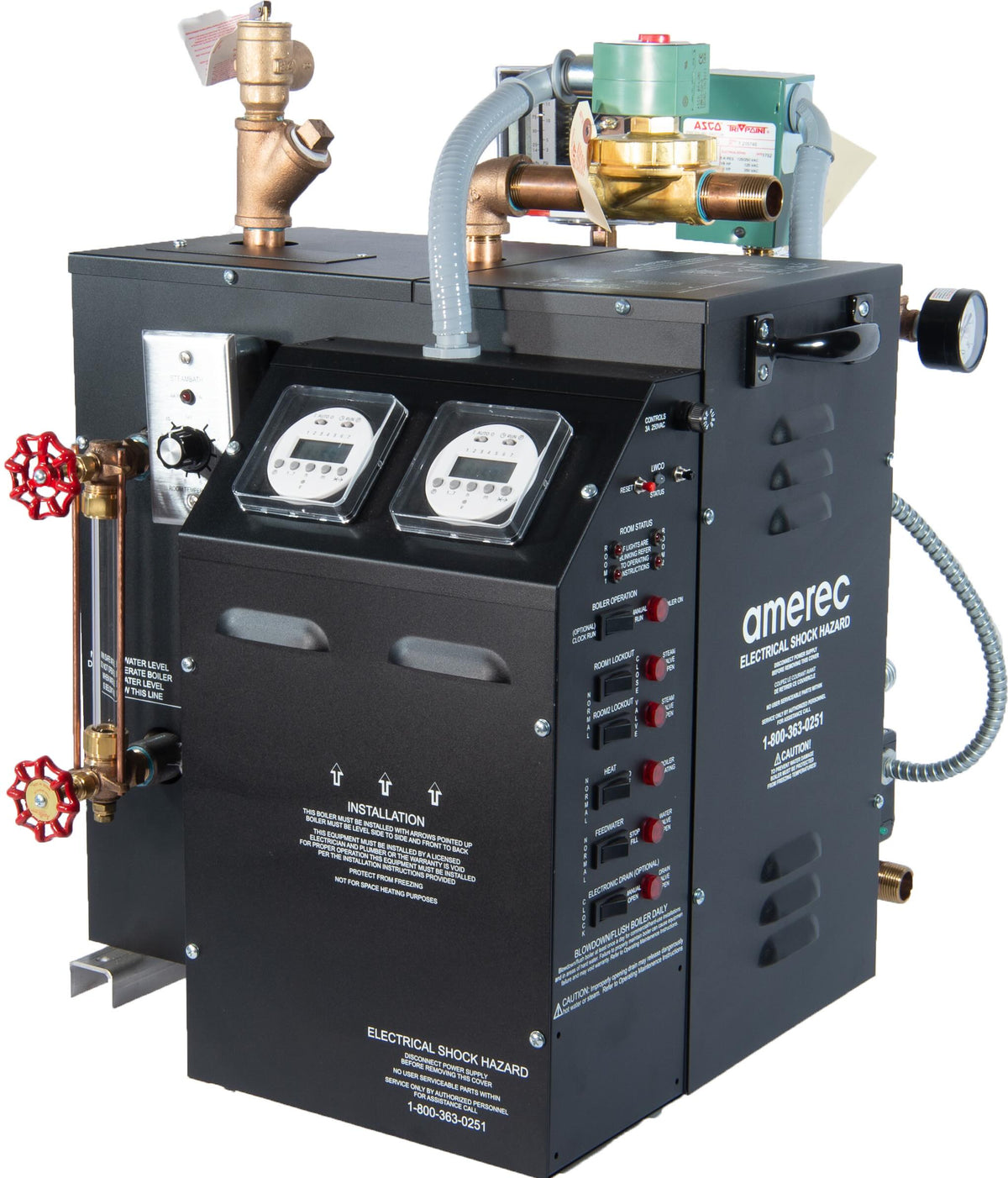 Amerec AI commercial steam boiler, front angled view