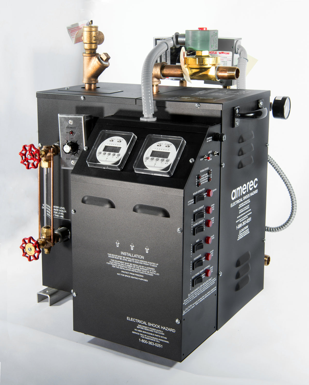 Amerec AI 36 kW three-phase steam boiler, front angled view