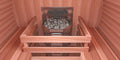 Barrel sauna with gas heater and sauna rocks