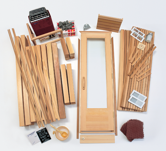 Finlandia Catalina precut sauna package and panel layout