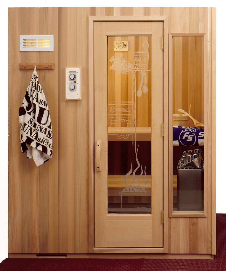 Finlandia Avalon prebuilt home sauna interior in Western red cedar