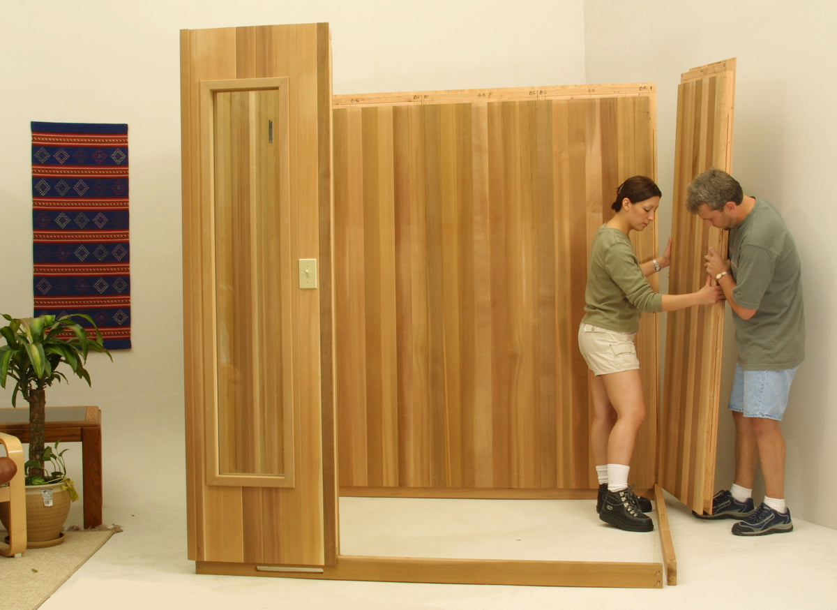 Finlandia Avalon prebuilt home sauna interior in Western red cedar