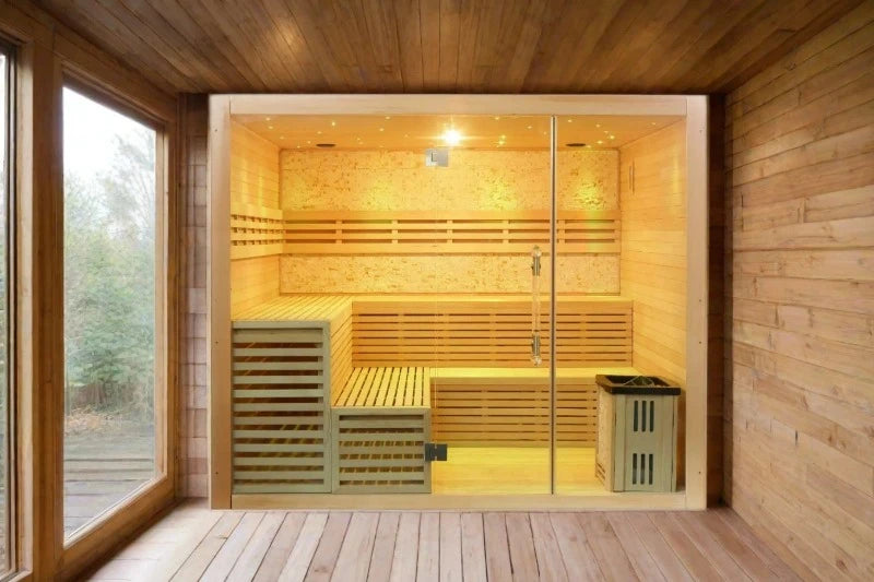 Front View of Indoor Home Sauna
