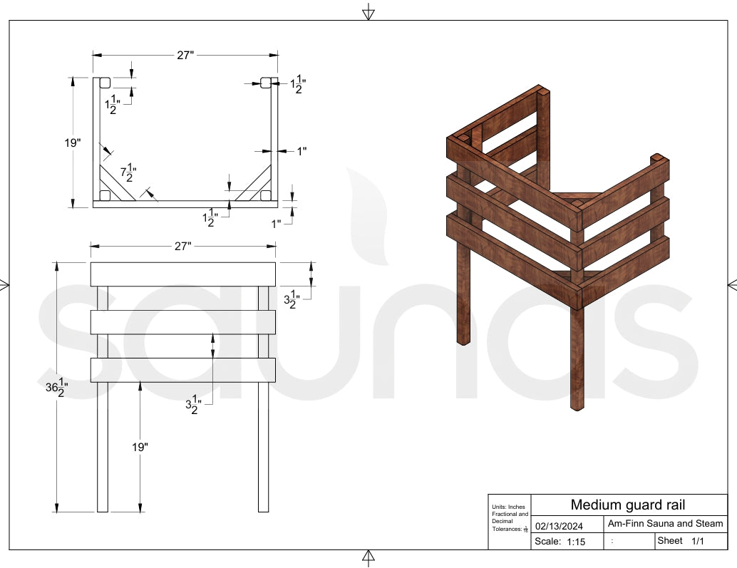 ELECTRIC SAUNA HEATER GUARD RAIL