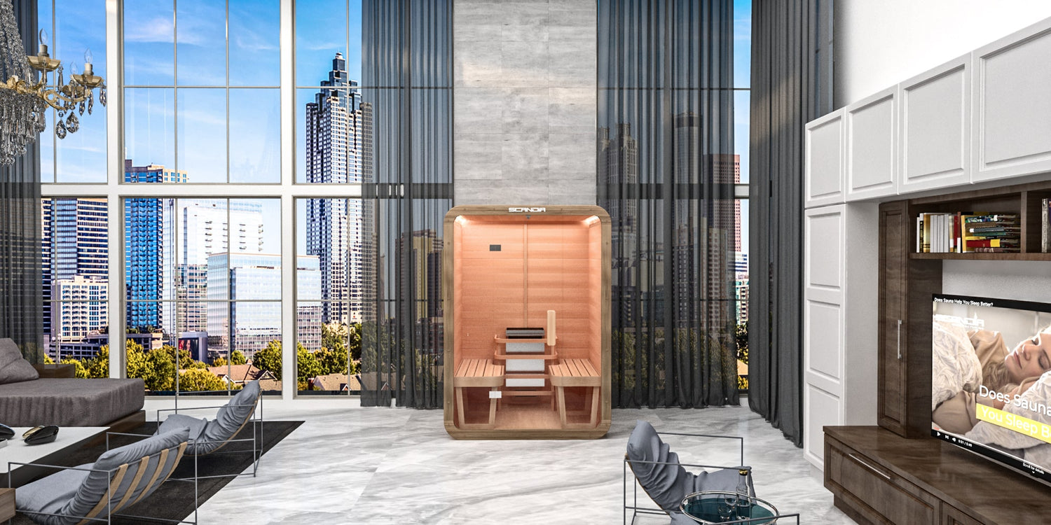 TREND Modular Sauna in apartment NYC view
