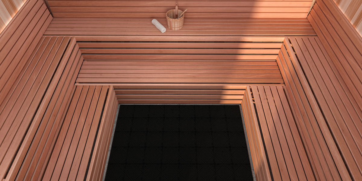 Scandia TR-Tile interlocking sauna floor tile, 1 ft by 1 ft