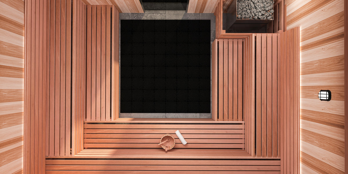 Scandia TR-Tile interlocking sauna floor tile, 1 ft by 1 ft