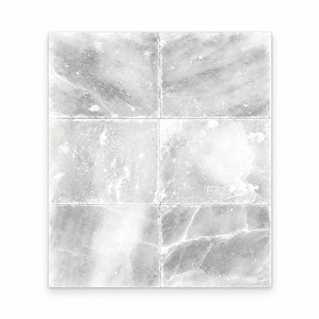 Backlit six-brick white salt panel on a white background