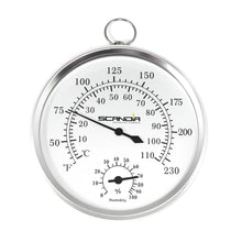 Scandia sauna and steam thermometer and hygrometer with 5 inch dial