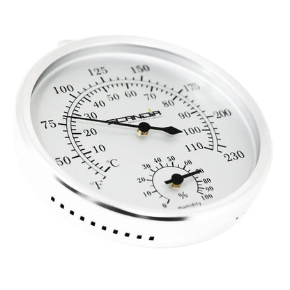 Scandia sauna and steam thermometer and hygrometer with 5 inch dial