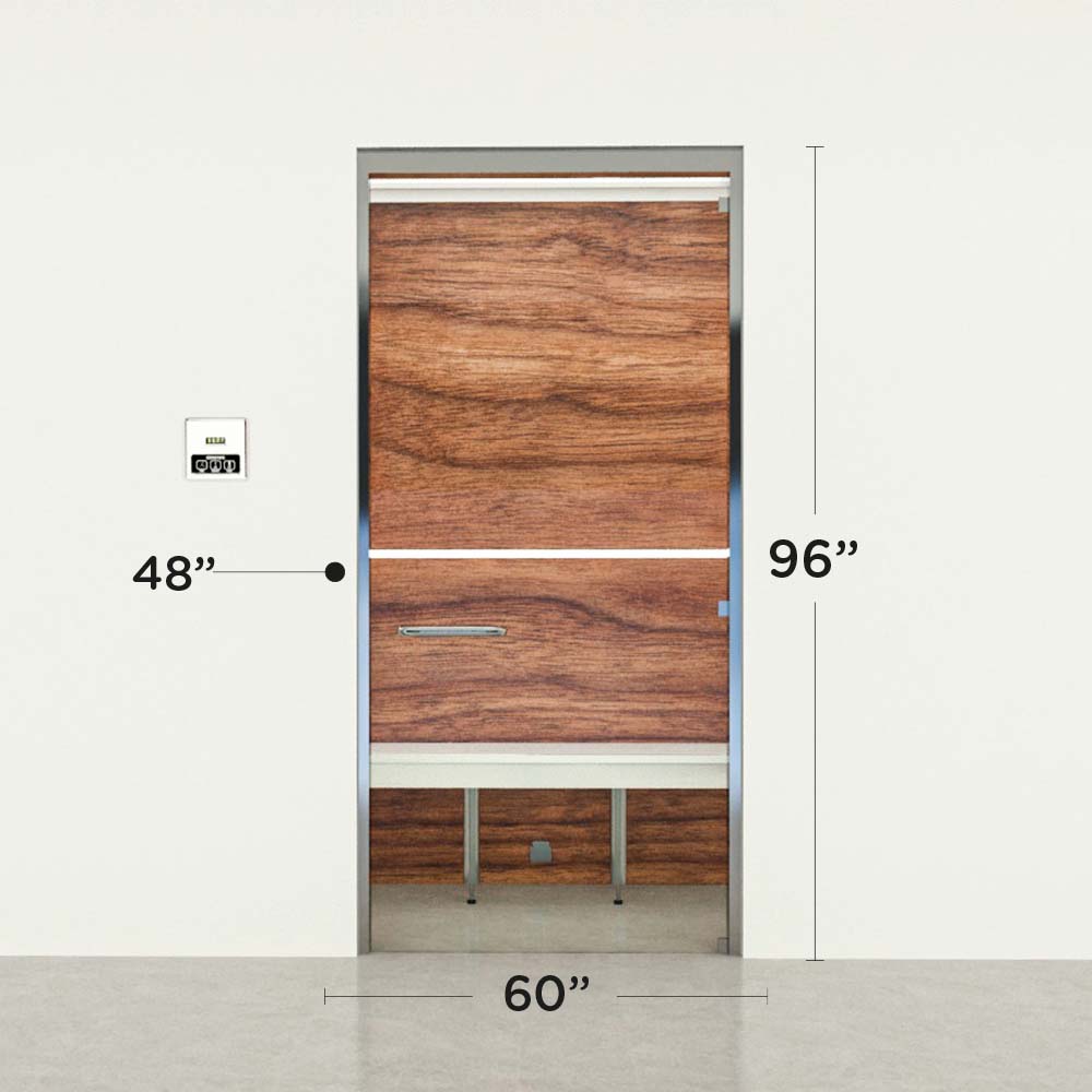 Advanced Hybrid Steam Room layout, 5 by 4 by 8 ft