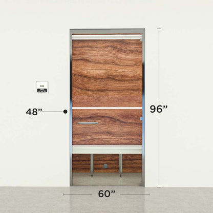 Advanced Hybrid Steam Room layout, 5 by 4 by 8 ft