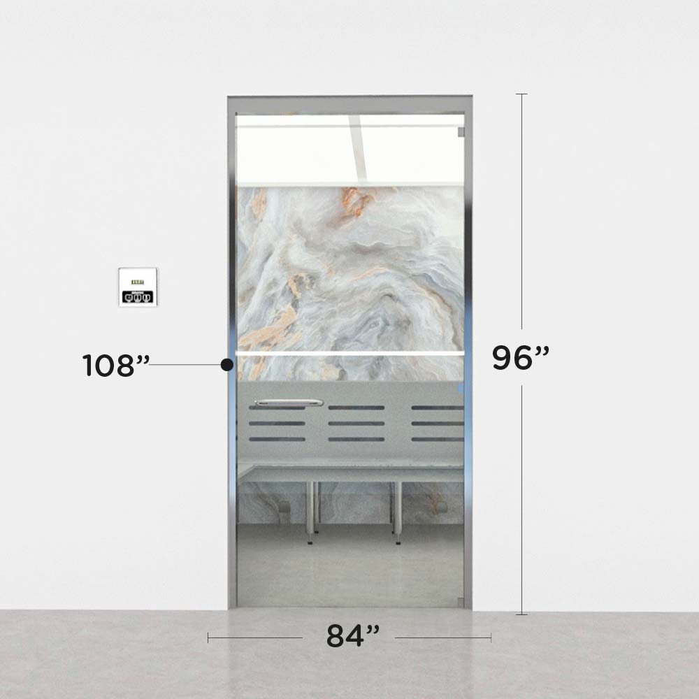 Advanced Hybrid Steam Room layout, 7 by 9 by 8 ft