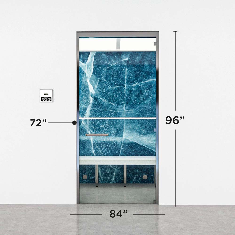 Advanced Hybrid Steam Room layout, 7 by 6 by 8 ft