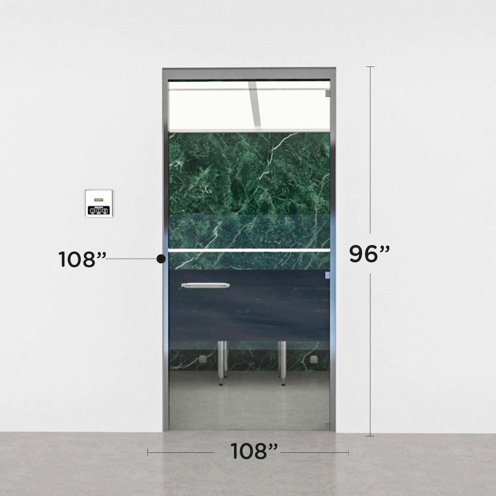 Advanced Hybrid Steam Room layout, 8 by 9 by 8 ft