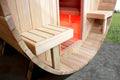 Barrel Sauna Canopy with Electric Heater