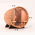 Barrel Sauna Canopy with Electric Heater