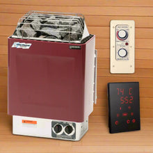 Finlandia FIN-60 electric sauna heater with glossy red exterior
