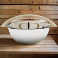 Finlandia Stainless Steel Sauna Bucket with Curved Alder Handle - Saunas.com