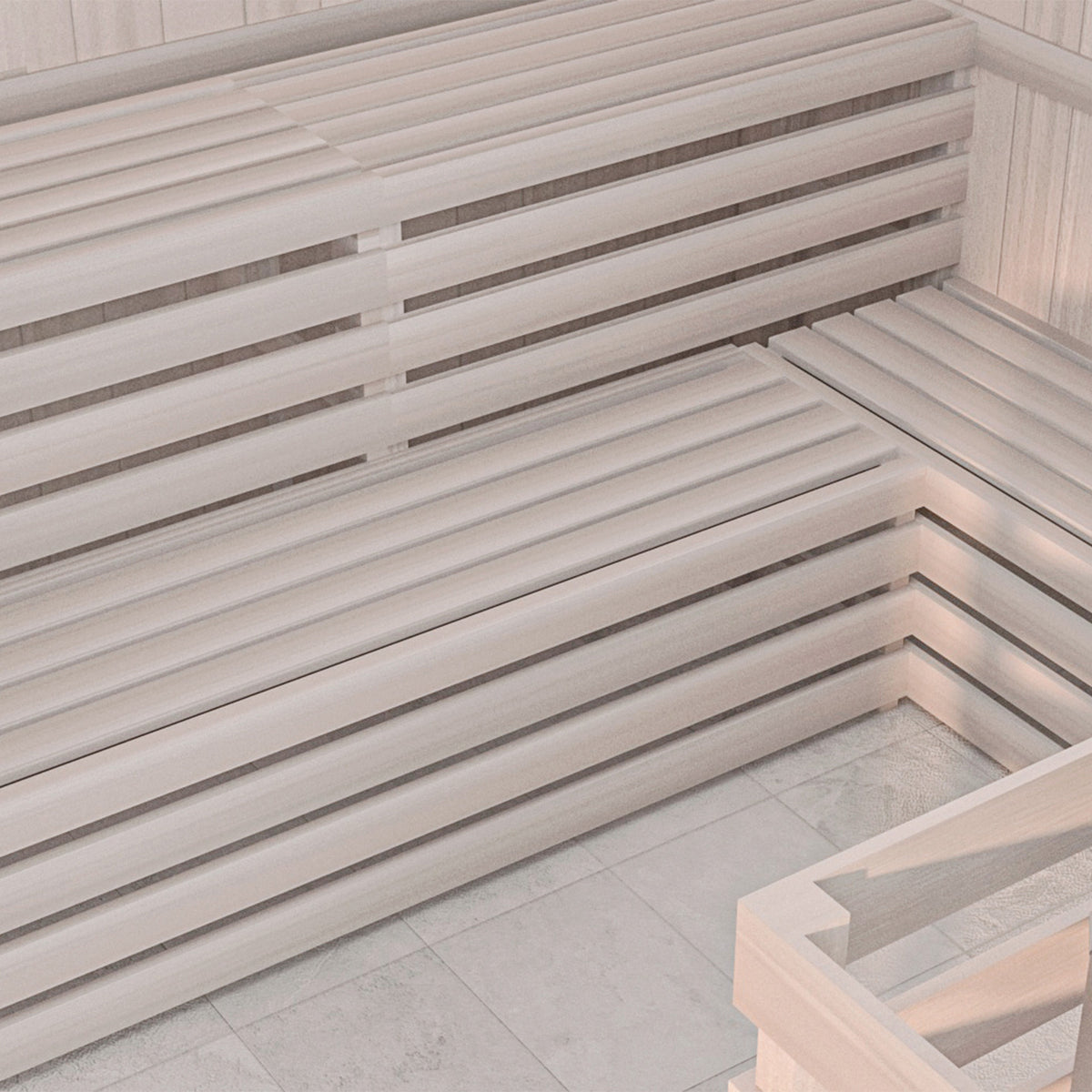 Hand-finished white precut sauna