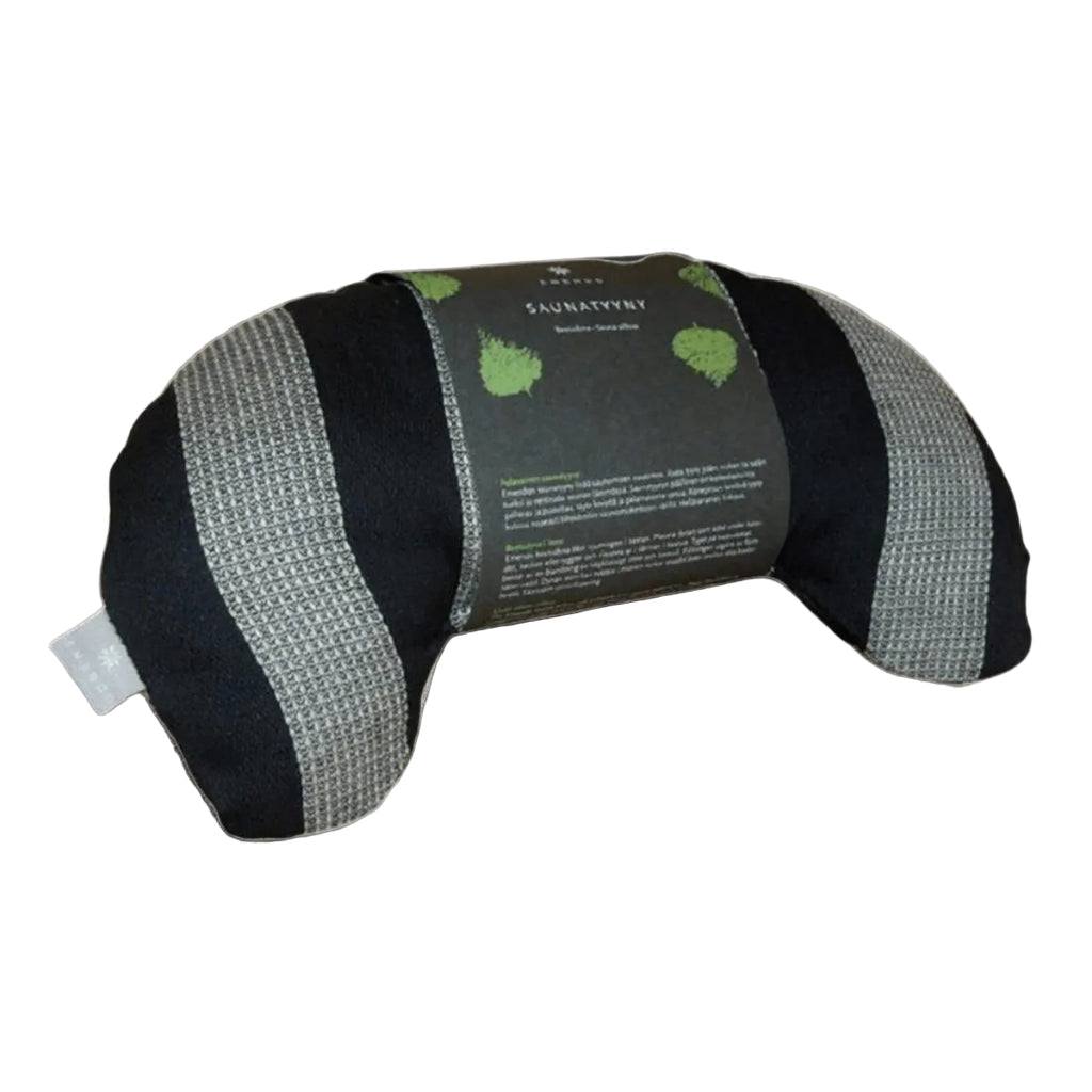 Harvia Black and White Striped Curved Sauna Pillow