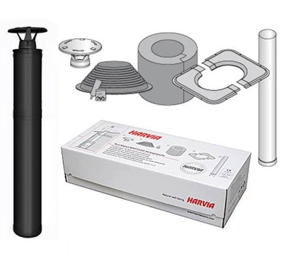Harvia wood-burning sauna stove chimney kit in black