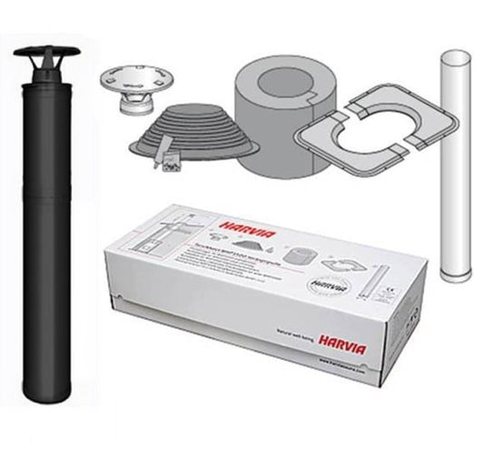 Harvia wood-burning sauna stove chimney kit in black