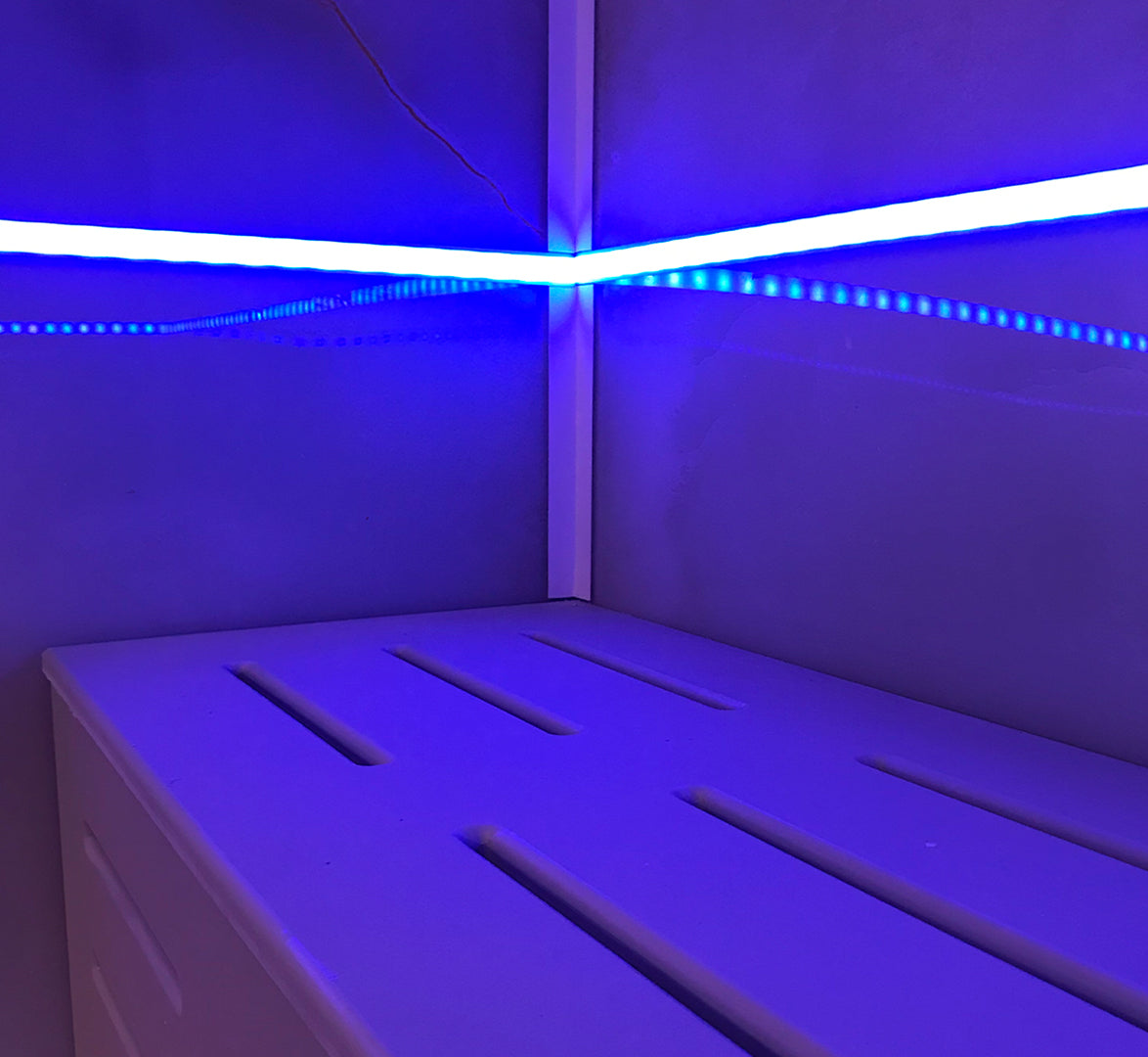 Scandia home steam room with LED lighting