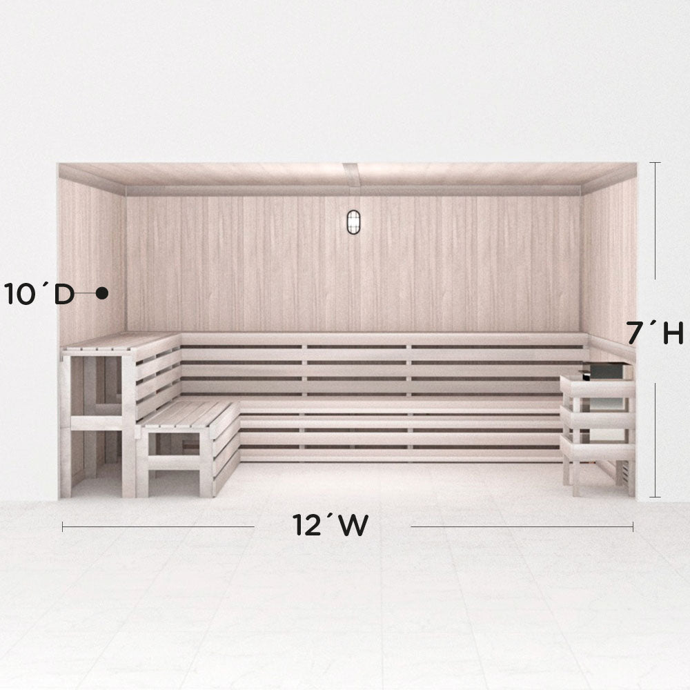 Hand Finished Precut Home Sauna Kit by Scandia - White