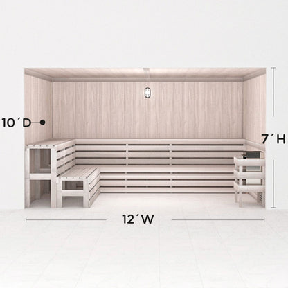 Hand Finished Precut Home Sauna Kit by Scandia - White