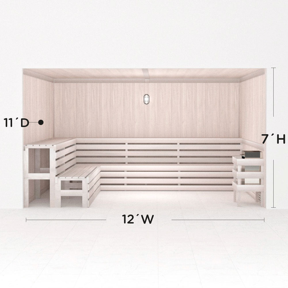 Hand Finished Precut Home Sauna Kit by Scandia - White