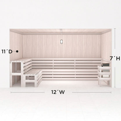 Hand Finished Precut Home Sauna Kit by Scandia - White