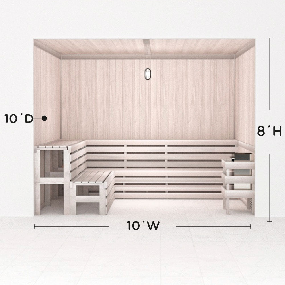 Hand Finished Precut Home Sauna Kit by Scandia - White