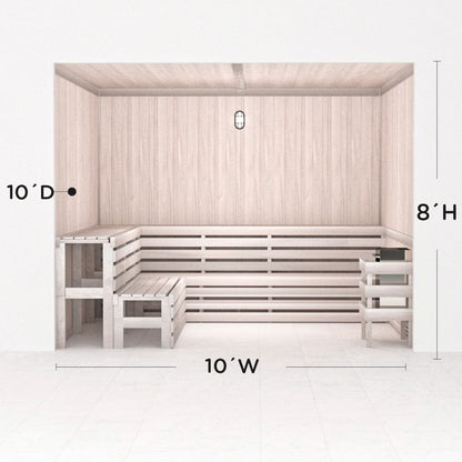 Hand Finished Precut Home Sauna Kit by Scandia - White