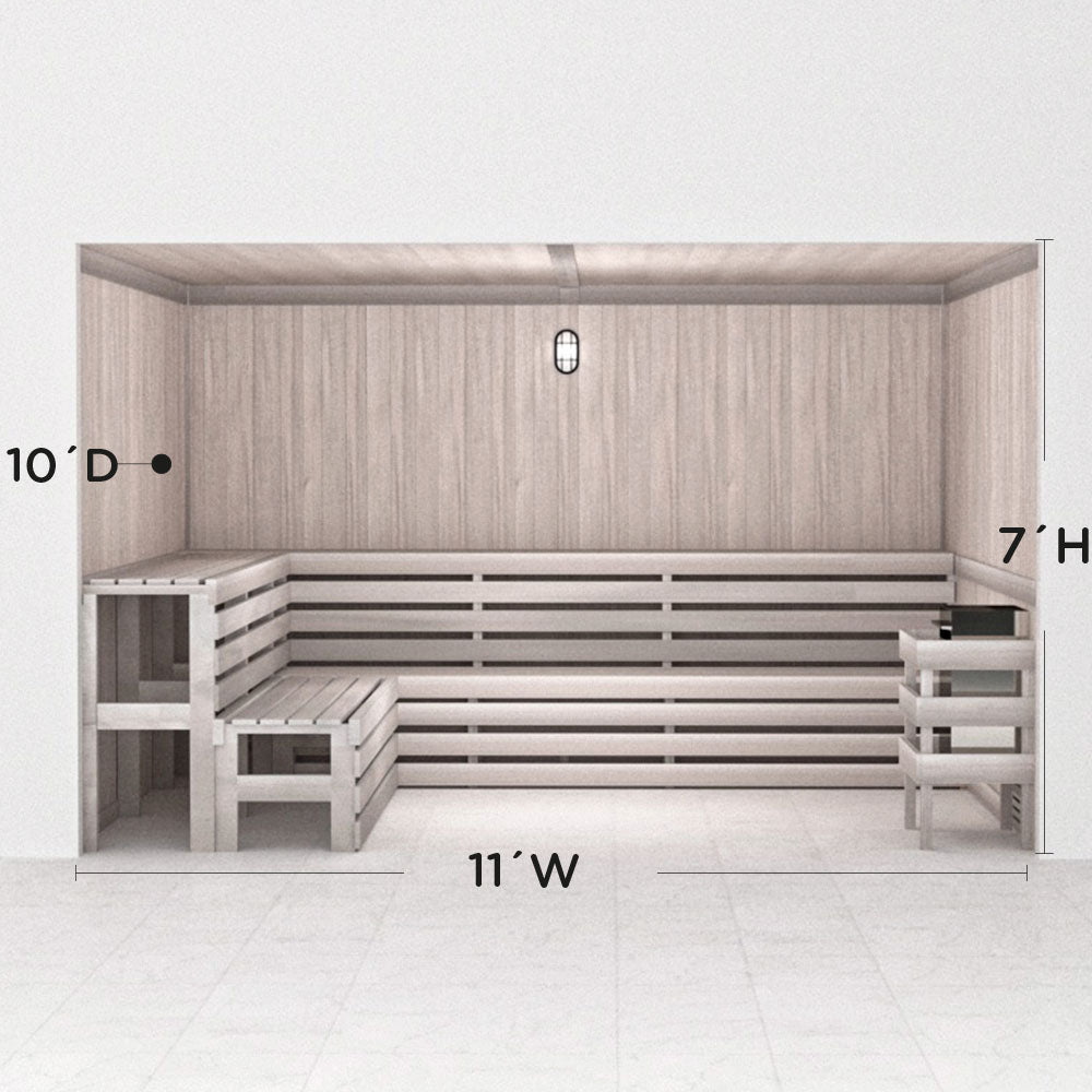 Hand Finished Precut Home Sauna Kit by Scandia - White