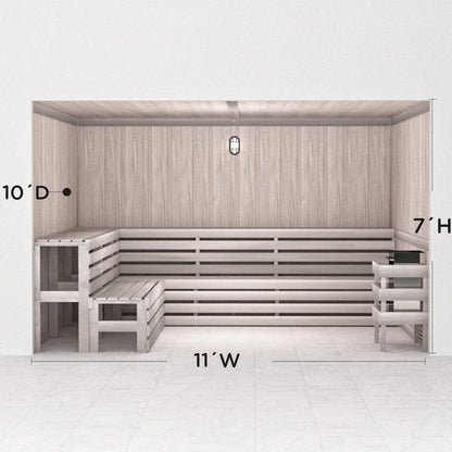 Hand Finished Precut Home Sauna Kit by Scandia - White