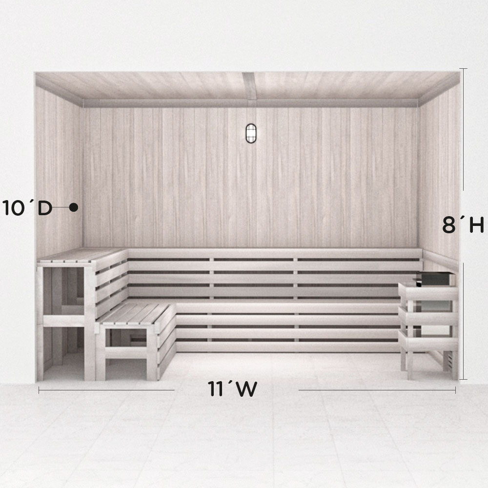 Hand Finished Precut Home Sauna Kit by Scandia - White