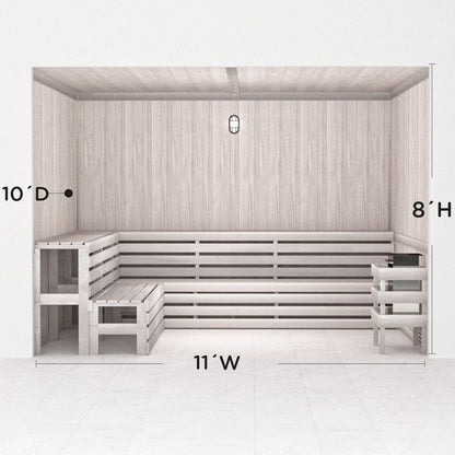 Hand Finished Precut Home Sauna Kit by Scandia - White