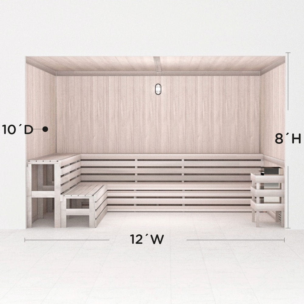 Hand Finished Precut Home Sauna Kit by Scandia - White