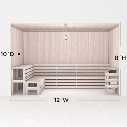 Hand Finished Precut Home Sauna Kit by Scandia - White