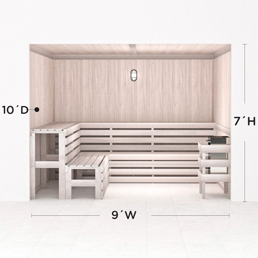 Hand Finished Precut Home Sauna Kit by Scandia - White