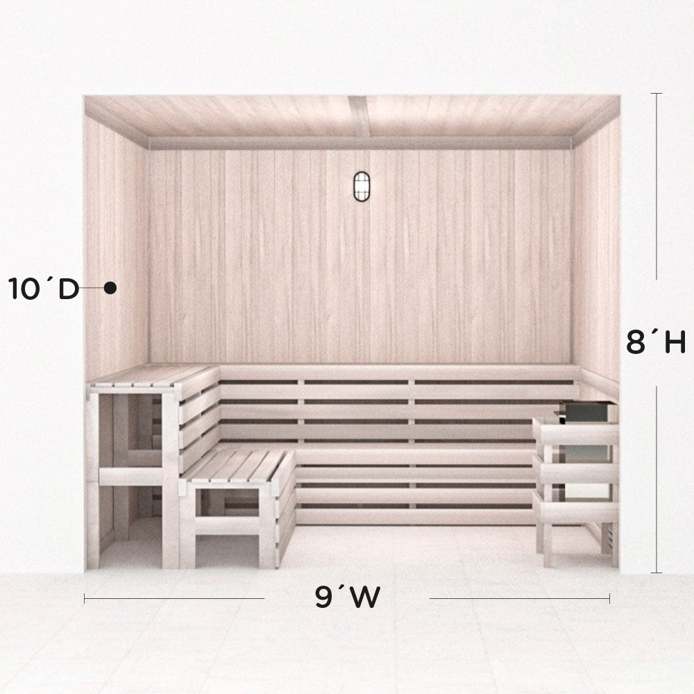 Hand Finished Precut Home Sauna Kit by Scandia - White