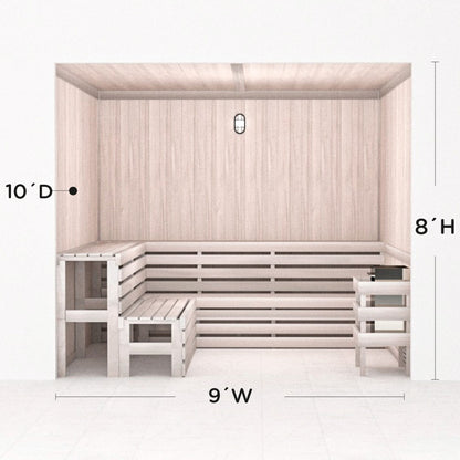 Hand Finished Precut Home Sauna Kit by Scandia - White